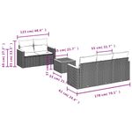 Casa si Gradina - Gradina si terasa - Mobilier exterior - Seturi mobila gradina - Set canapele de gradina cu perne, 6 piese, negru, poliratan - Infinity.ro