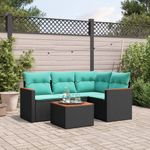 Casa si Gradina - Gradina si terasa - Mobilier exterior - Seturi mobila gradina - Set canapele de gradina cu perne, 5 piese, negru, poliratan - Infinity.ro