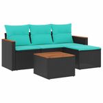 Casa si Gradina - Gradina si terasa - Mobilier exterior - Seturi mobila gradina - Set canapele de gradina cu perne, 5 piese, negru, poliratan - Infinity.ro