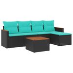Casa si Gradina - Gradina si terasa - Mobilier exterior - Seturi mobila gradina - Set canapele de gradina cu perne, 6 piese, negru, poliratan - Infinity.ro