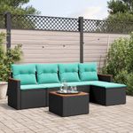 Casa si Gradina - Gradina si terasa - Mobilier exterior - Seturi mobila gradina - Set canapele de gradina cu perne, 6 piese, negru, poliratan - Infinity.ro