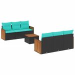 Casa si Gradina - Gradina si terasa - Mobilier exterior - Seturi mobila gradina - Set canapele de gradina cu perne, 7 piese, negru, poliratan - Infinity.ro