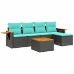 Casa si Gradina - Gradina si terasa - Mobilier exterior - Seturi mobila gradina - Set canapele de gradina cu perne, 6 piese, negru, poliratan - Infinity.ro