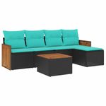 Casa si Gradina - Gradina si terasa - Mobilier exterior - Seturi mobila gradina - Set canapele de gradina cu perne, 6 piese, negru, poliratan - Infinity.ro