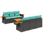 Casa si Gradina - Gradina si terasa - Mobilier exterior - Seturi mobila gradina - Set canapele de gradina cu perne, 7 piese, negru, poliratan - Infinity.ro