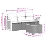 Casa si Gradina - Gradina si terasa - Mobilier exterior - Seturi mobila gradina - Set mobilier de gradina cu perne, 4 piese, negru, poliratan - Infinity.ro