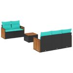 Casa si Gradina - Gradina si terasa - Mobilier exterior - Seturi mobila gradina - Set canapele de gradina cu perne, 6 piese, negru, poliratan - Infinity.ro