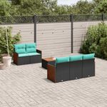 Casa si Gradina - Gradina si terasa - Mobilier exterior - Seturi mobila gradina - Set canapele de gradina cu perne, 6 piese, negru, poliratan - Infinity.ro