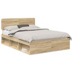 Casa si Gradina - Mobilier - Paturi si accesorii - Paturi - Cadru de pat cu headboard Sonoma 140 x 190 cm Lemn de pin masiv - Infinity.ro