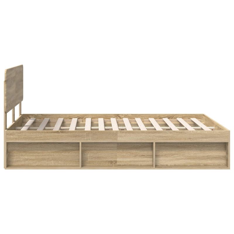 Casa si Gradina - Mobilier - Paturi si accesorii - Paturi - Cadru de pat cu headboard Sonoma 140 x 190 cm Lemn de pin masiv - Infinity.ro