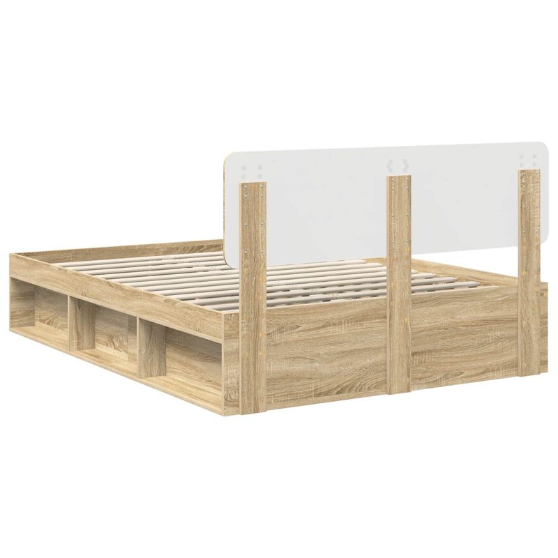 Casa si Gradina - Mobilier - Paturi si accesorii - Paturi - Cadru de pat cu headboard Sonoma 140 x 190 cm Lemn de pin masiv - Infinity.ro