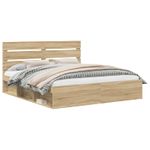 Casa si Gradina - Mobilier - Paturi si accesorii - Paturi - Cadru de pat cu headboard Sonoma 180 x 200 cm Lemn de pin masiv - Infinity.ro