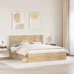 Casa si Gradina - Mobilier - Paturi si accesorii - Paturi - Cadru de pat cu headboard Sonoma 180 x 200 cm Lemn de pin masiv - Infinity.ro