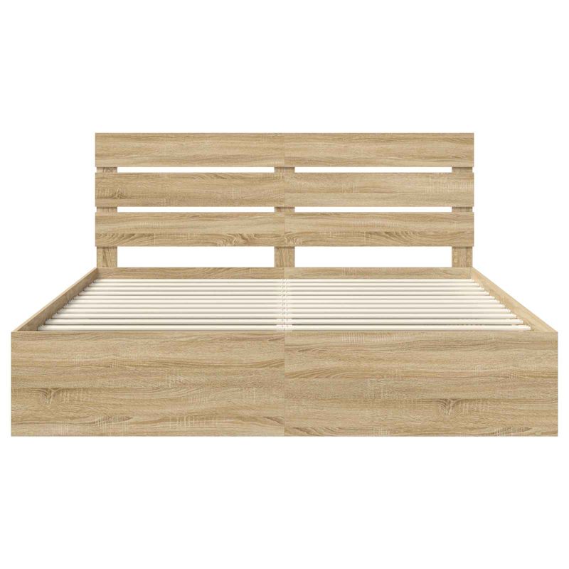 Casa si Gradina - Mobilier - Paturi si accesorii - Paturi - Cadru de pat cu headboard Sonoma 180 x 200 cm Lemn de pin masiv - Infinity.ro