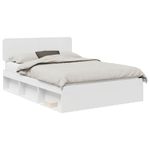 Casa si Gradina - Mobilier - Paturi si accesorii - Paturi - Cadru de pat cu headboard Alb 140 x 200 cm Lemn de pin masiv - Infinity.ro
