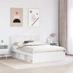 Casa si Gradina - Mobilier - Paturi si accesorii - Paturi - Cadru de pat cu headboard Alb 140 x 200 cm Lemn de pin masiv - Infinity.ro