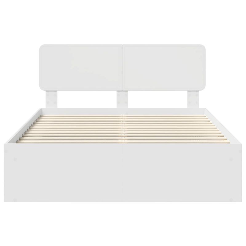 Casa si Gradina - Mobilier - Paturi si accesorii - Paturi - Cadru de pat cu headboard Alb 140 x 200 cm Lemn de pin masiv - Infinity.ro