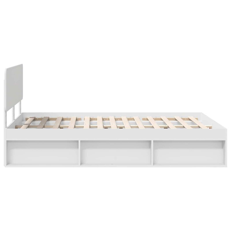 Casa si Gradina - Mobilier - Paturi si accesorii - Paturi - Cadru de pat cu headboard Alb 140 x 200 cm Lemn de pin masiv - Infinity.ro