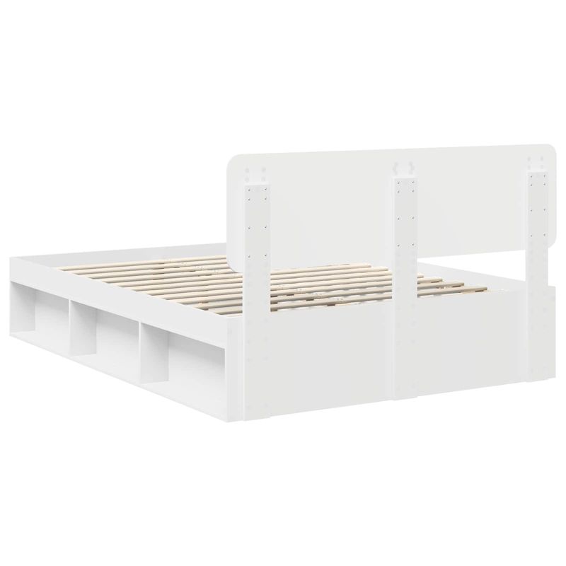 Casa si Gradina - Mobilier - Paturi si accesorii - Paturi - Cadru de pat cu headboard Alb 140 x 200 cm Lemn de pin masiv - Infinity.ro