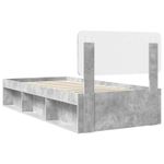 Casa si Gradina - Mobilier - Paturi si accesorii - Paturi - Cadru de pat cu headboard Beton 90 x 200 cm Lemn de pin masiv - Infinity.ro