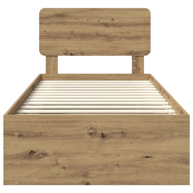 Casa si Gradina - Mobilier - Paturi si accesorii - Paturi - Cadru de pat Stejar artizanal 90 x 200 cm Lemn de pin masiv - Infinity.ro