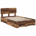 Casa si Gradina - Mobilier - Paturi si accesorii - Paturi - Cadru de pat cu headboard Lemn vechi 135 x 190 cm Lemn compozit - Infinity.ro