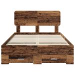 Casa si Gradina - Mobilier - Paturi si accesorii - Paturi - Cadru de pat cu headboard Lemn vechi 135 x 190 cm Lemn compozit - Infinity.ro