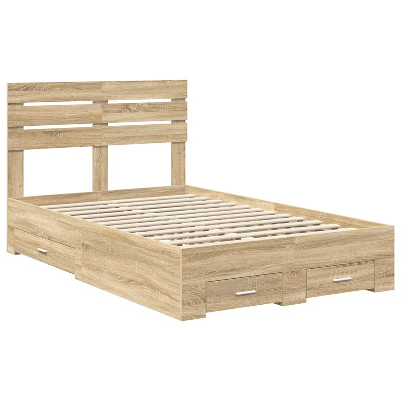 Casa si Gradina - Mobilier - Paturi si accesorii - Paturi - Cadru de pat cu sertar cu headboard cu depozitare Lemn compozit - Infinity.ro