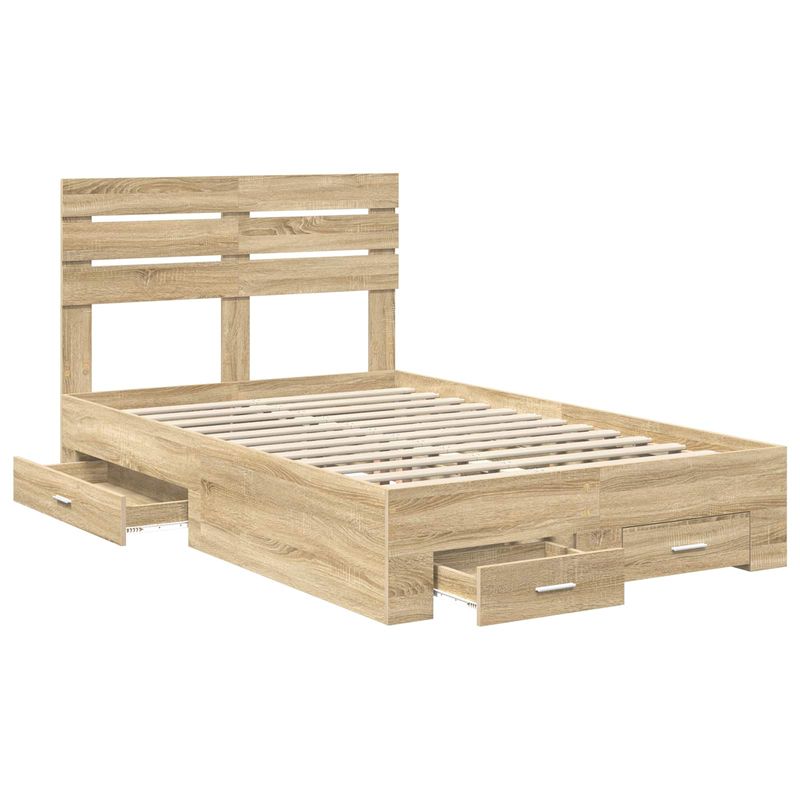Casa si Gradina - Mobilier - Paturi si accesorii - Paturi - Cadru de pat cu sertar cu headboard cu depozitare Lemn compozit - Infinity.ro