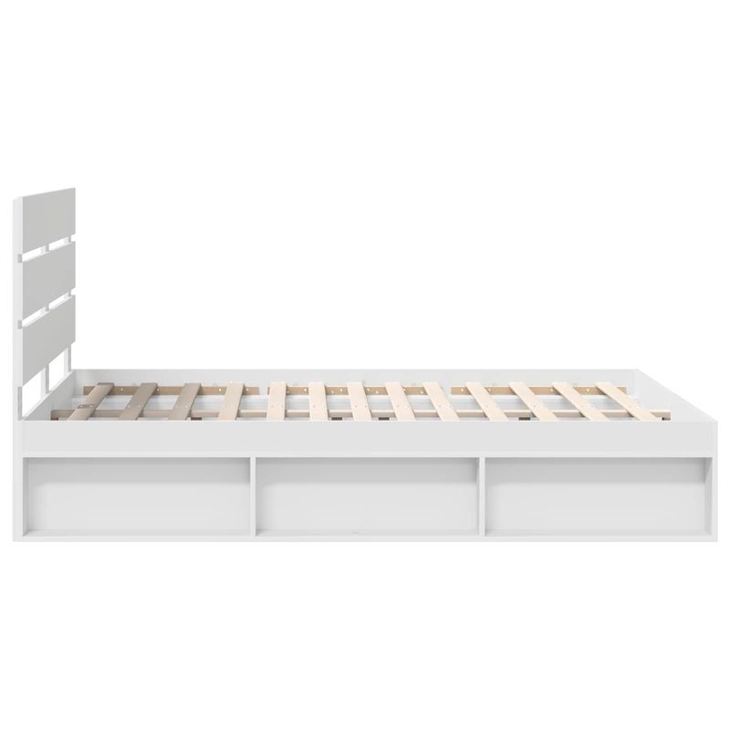 Casa si Gradina - Mobilier - Paturi si accesorii - Paturi - Cadru de pat cu headboard Alb 160 x 200 cm Lemn de pin masiv - Infinity.ro