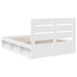 Casa si Gradina - Mobilier - Paturi si accesorii - Paturi - Cadru de pat cu headboard Alb 160 x 200 cm Lemn de pin masiv - Infinity.ro