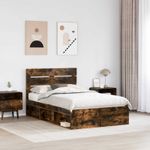 Casa si Gradina - Mobilier - Paturi si accesorii - Paturi - Cadru de pat Stejar fumuriu 120 x 190 cm Lemn de pin masiv - Infinity.ro