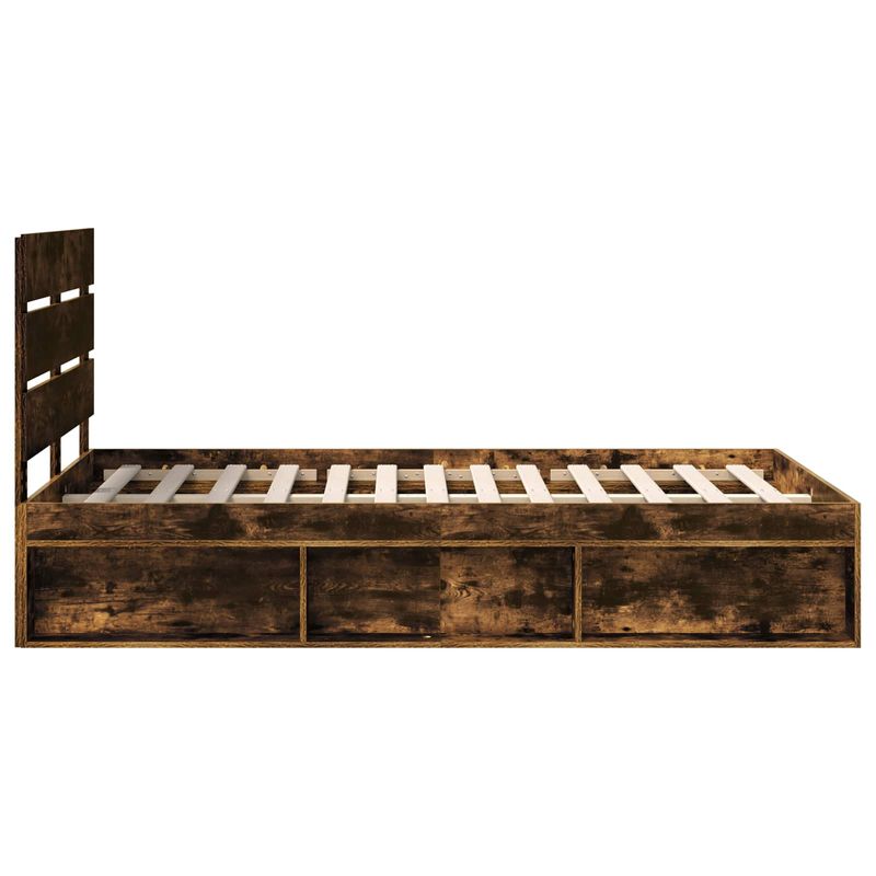 Casa si Gradina - Mobilier - Paturi si accesorii - Paturi - Cadru de pat Stejar fumuriu 120 x 190 cm Lemn de pin masiv - Infinity.ro