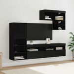 Casa si Gradina - Mobilier - Comode si corpuri - Comode - Unitati pentru Pereti de TV 6 pcs Stejar Negru Lemn compozit - Infinity.ro