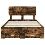 Casa si Gradina - Mobilier - Paturi si accesorii - Paturi - Cadru de pat Stejar fumuriu 135 x 190 cm Lemn compozit - Infinity.ro