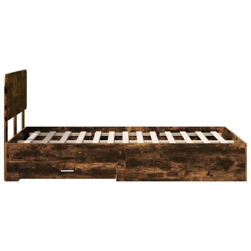 Casa si Gradina - Mobilier - Paturi si accesorii - Paturi - Cadru de pat Stejar fumuriu 135 x 190 cm Lemn compozit - Infinity.ro