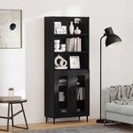 Casa si Gradina - Mobilier - Comode si corpuri - Corpuri bucatarie - Bufet Stejar Negru 69,5 x 34 x 180 cm - Infinity.ro