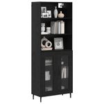 Casa si Gradina - Mobilier - Comode si corpuri - Corpuri bucatarie - Bufet Stejar Negru 69,5 x 34 x 180 cm - Infinity.ro