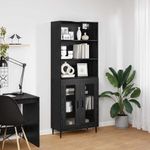 Casa si Gradina - Mobilier - Comode si corpuri - Corpuri bucatarie - Bufet Stejar Negru 69,5 x 34 x 180 cm - Infinity.ro