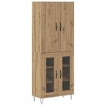 Casa si Gradina - Mobilier - Comode si corpuri - Comode - Bufet 2 pcs Stejar Artizanal Lemn tehnic si sticla - Infinity.ro