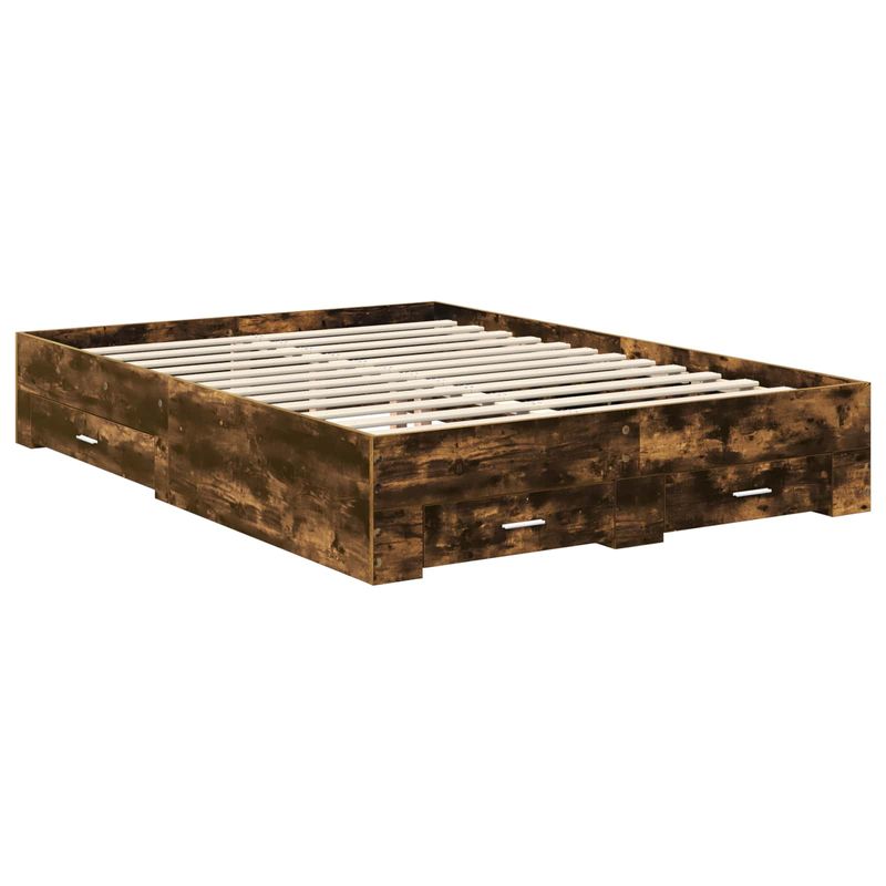 Casa si Gradina - Mobilier - Paturi si accesorii - Paturi - Cadru de pat Stejar fumuriu 140 x 190 cm Lemn compozit - Infinity.ro