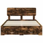 Casa si Gradina - Mobilier - Paturi si accesorii - Paturi - Cadru de pat Stejar fumuriu 140 x 190 cm Lemn compozit - Infinity.ro