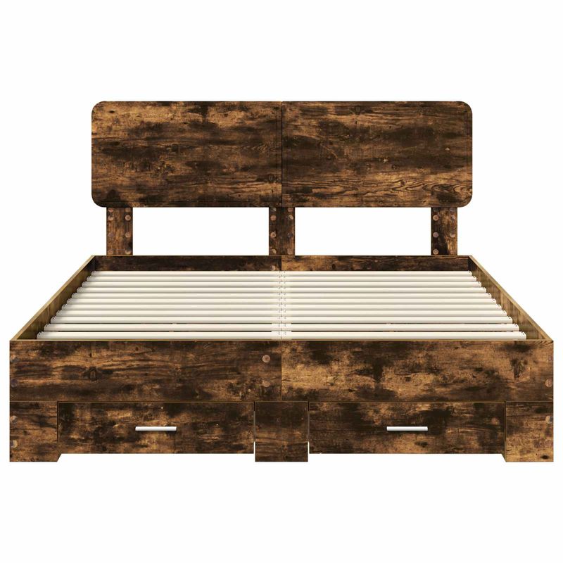 Casa si Gradina - Mobilier - Paturi si accesorii - Paturi - Cadru de pat Stejar fumuriu 140 x 190 cm Lemn compozit - Infinity.ro
