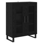 Casa si Gradina - Mobilier - Comode si corpuri - Comode - Bufet 2 pcs Stejar Negru Lemn Stratificat si Sticla - Infinity.ro