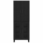 Casa si Gradina - Mobilier - Comode si corpuri - Comode - Bufet 2 pcs Stejar Negru Lemn Stratificat si Sticla - Infinity.ro