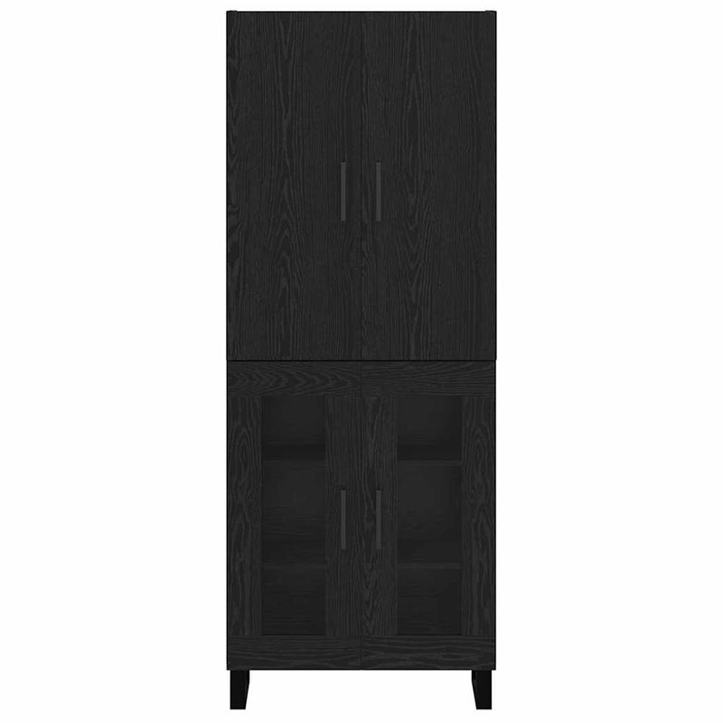Casa si Gradina - Mobilier - Comode si corpuri - Comode - Bufet 2 pcs Stejar Negru Lemn Stratificat si Sticla - Infinity.ro