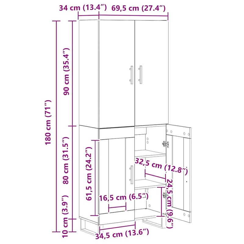 Casa si Gradina - Mobilier - Comode si corpuri - Comode - Bufet 2 pcs Stejar Negru Lemn Stratificat si Sticla - Infinity.ro