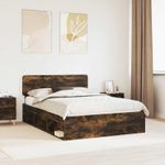 Casa si Gradina - Mobilier - Paturi si accesorii - Paturi - Cadru de pat Stejar fumuriu 160 x 200 cm Lemn de pin masiv - Infinity.ro