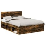 Casa si Gradina - Mobilier - Paturi si accesorii - Paturi - Cadru de pat Stejar fumuriu 160 x 200 cm Lemn de pin masiv - Infinity.ro