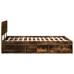 Casa si Gradina - Mobilier - Paturi si accesorii - Paturi - Cadru de pat Stejar fumuriu 160 x 200 cm Lemn de pin masiv - Infinity.ro